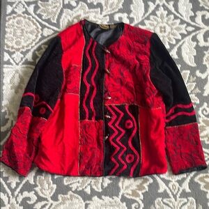 Vintage Red and Black Women's Jacket